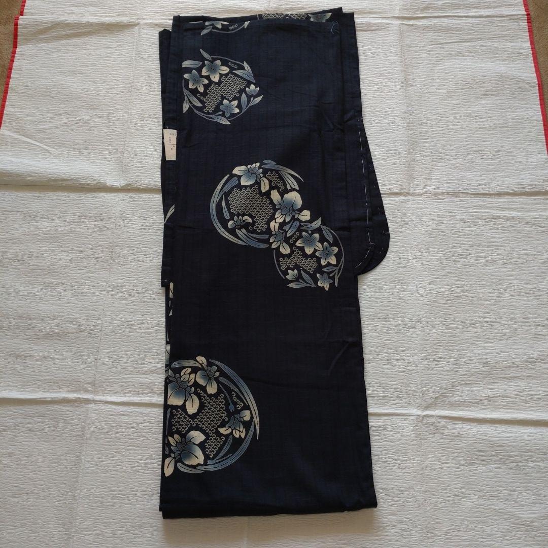 浴衣　未使用　トールサイズ　裄長　さんび　荒川　Lサイズ　墨黒色