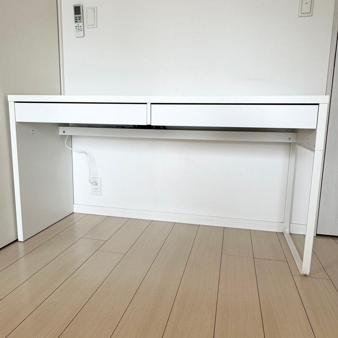 IKEA MICKE デスク ホワイト 幅105cm 引き出し付き