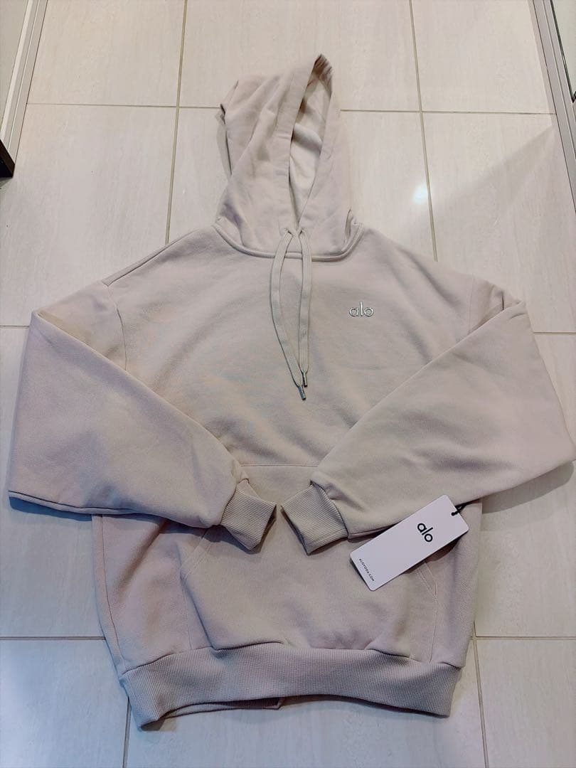 alo パーカー　Accolade フーディ XS ベージュ