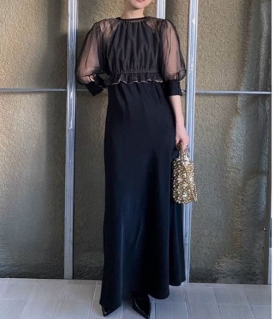 スーツ・フォーマル・ドレス AMERI vintage DOT TULLE SET FLARE DRESS