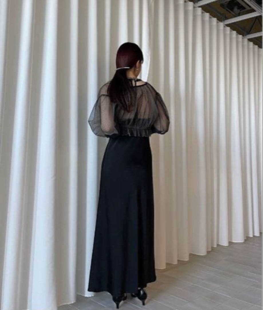 スーツ・フォーマル・ドレス AMERI vintage DOT TULLE SET FLARE DRESS