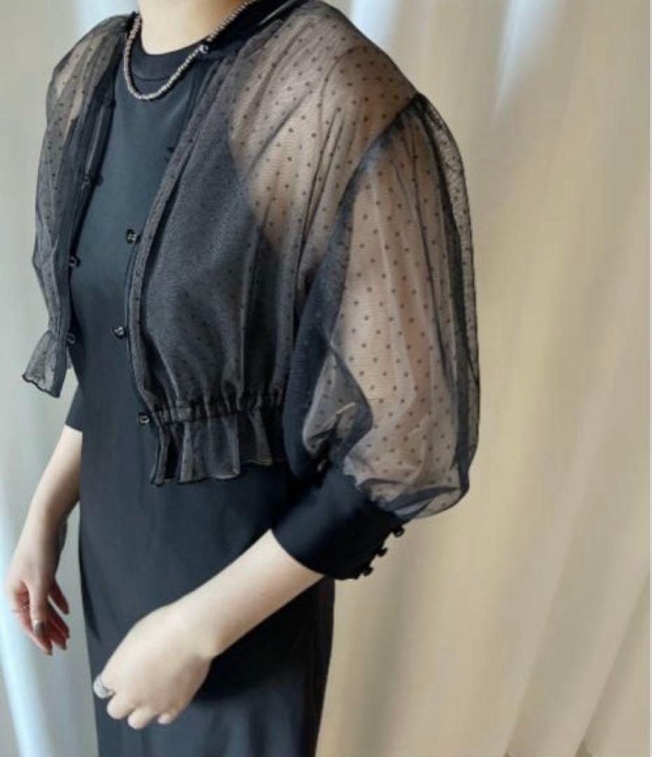 スーツ・フォーマル・ドレス AMERI vintage DOT TULLE SET FLARE DRESS