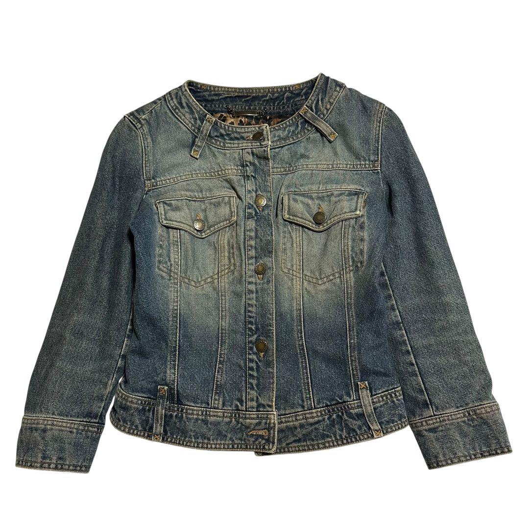 ドルチェアンドガッバーナ　2000s デニムジャケット　レオパード 豹柄