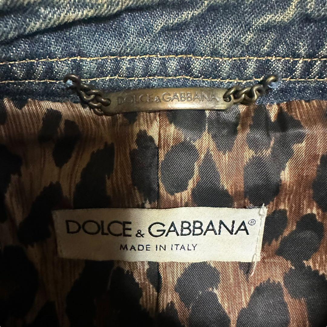 ドルチェアンドガッバーナ　2000s デニムジャケット　レオパード 豹柄