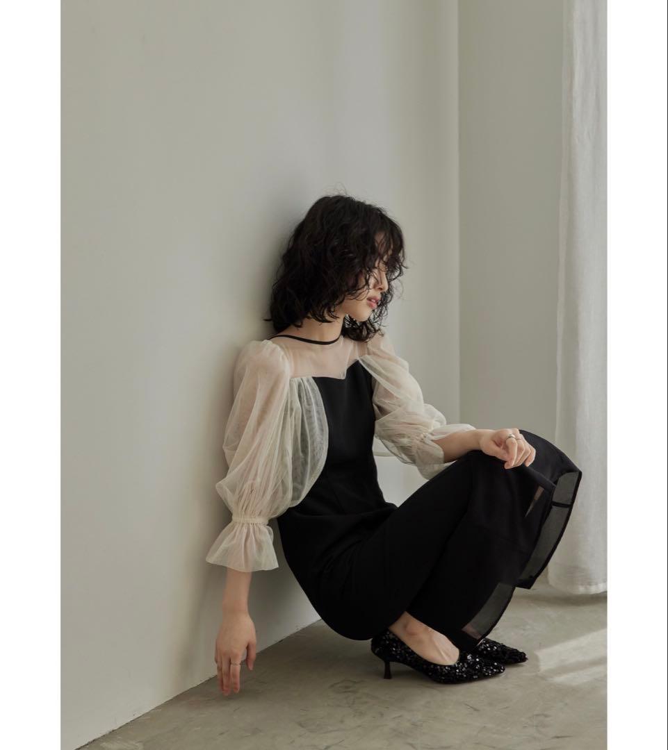 ニアナ【美品】チュールオフショルダードレス L