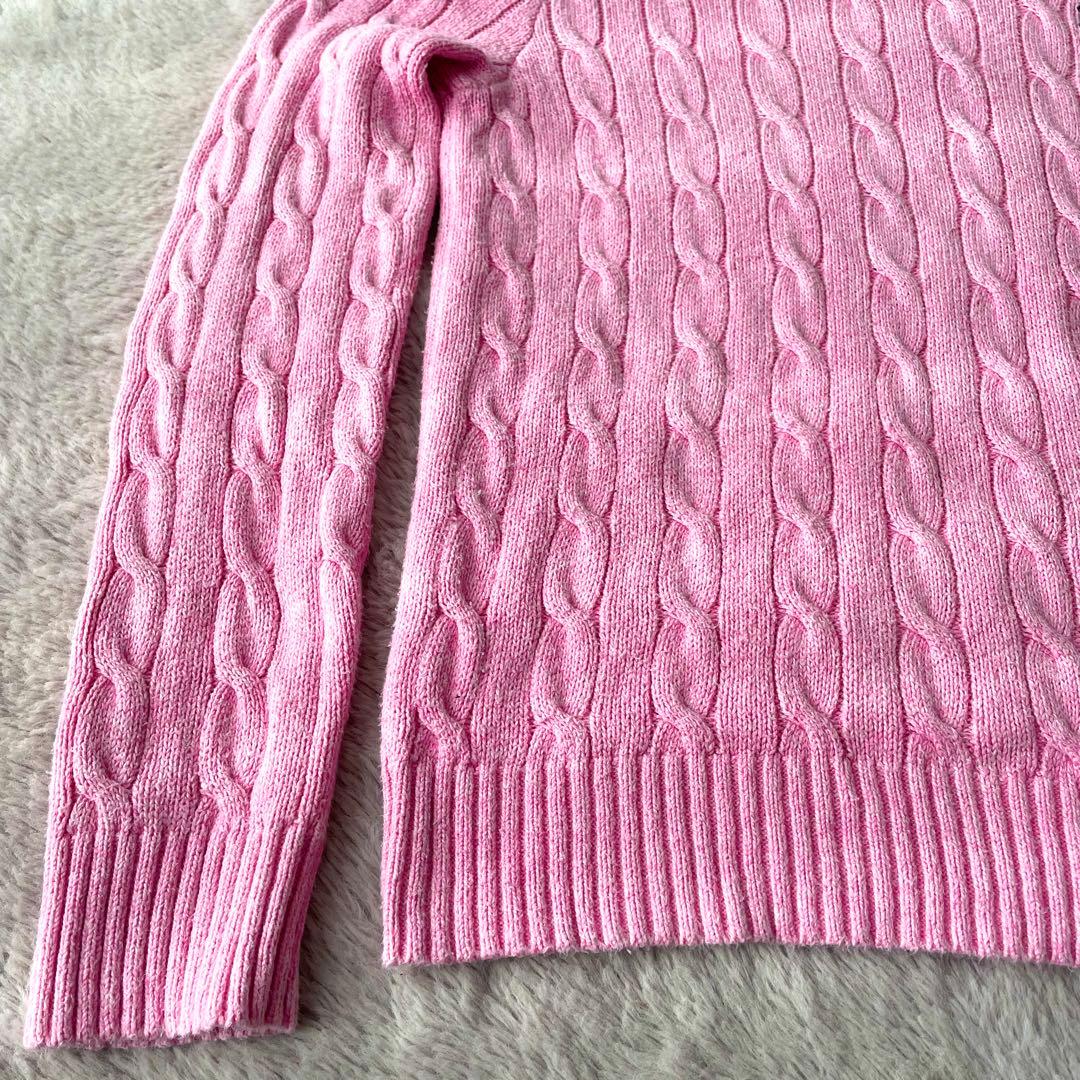 【QR付き】POLO RALPH LAURENケーブルニットセーター S ピンク