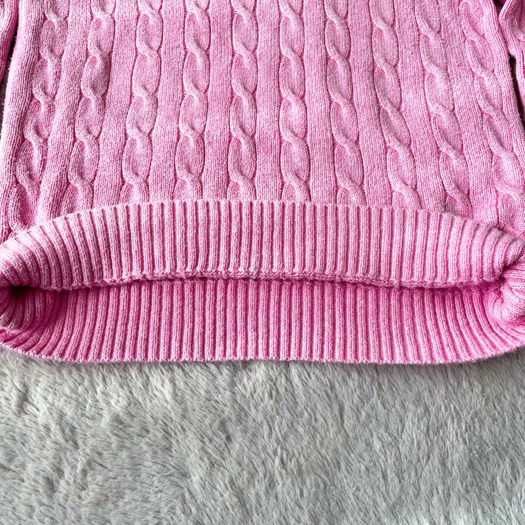【QR付き】POLO RALPH LAURENケーブルニットセーター S ピンク