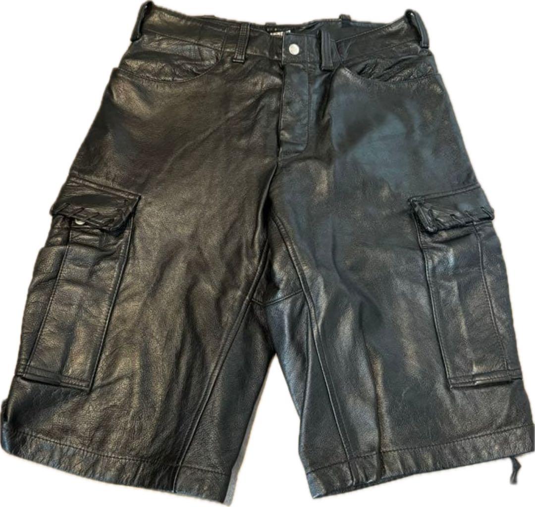 minority レザーショーツ　1st 90s ブラック