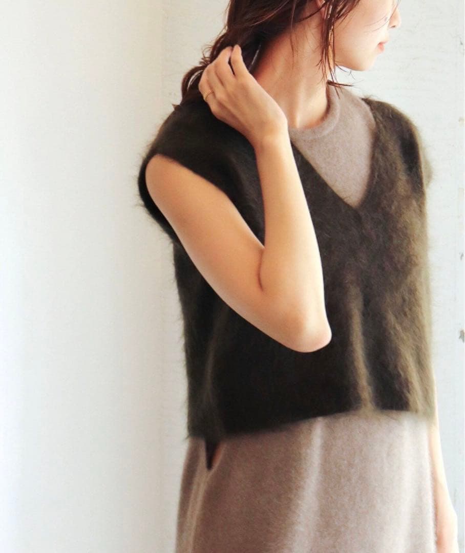 enrica エンリカ　カシミヤ100 シャギーニット プルオーバー　ベスト