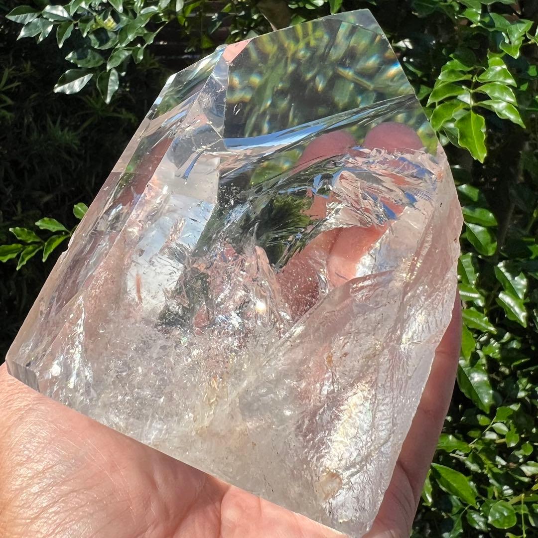 ✳✨激凄超逸品✨極上の高透明度✨超高品質 レインボー 水晶 六角柱 天然石 原石