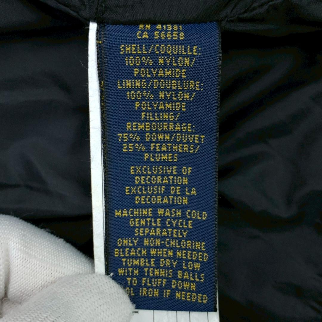 ポロラルフローレン ダウンベスト ビッグポニー 星条旗ワッペン 黒 M　D848