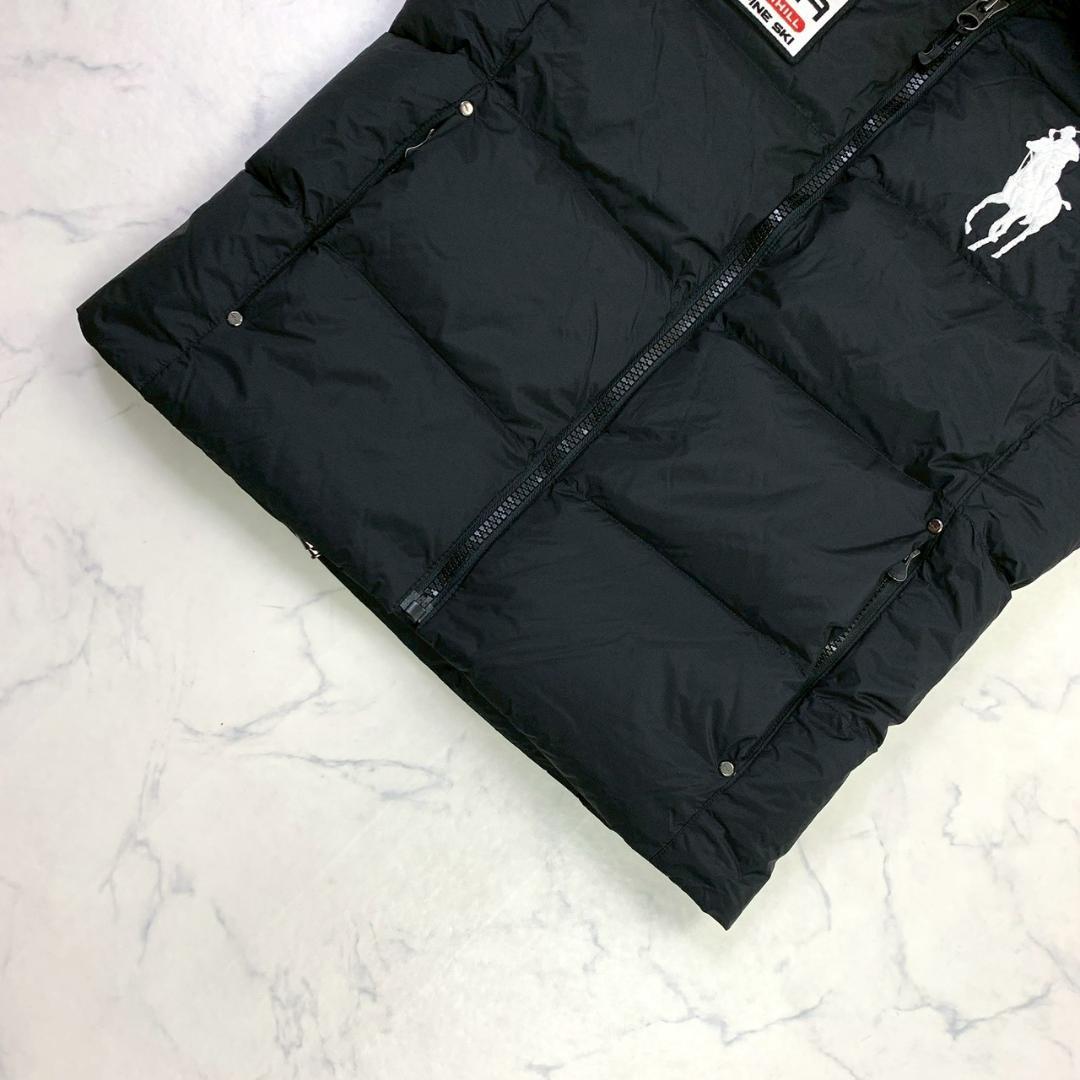ポロラルフローレン ダウンベスト ビッグポニー 星条旗ワッペン 黒 M　D848