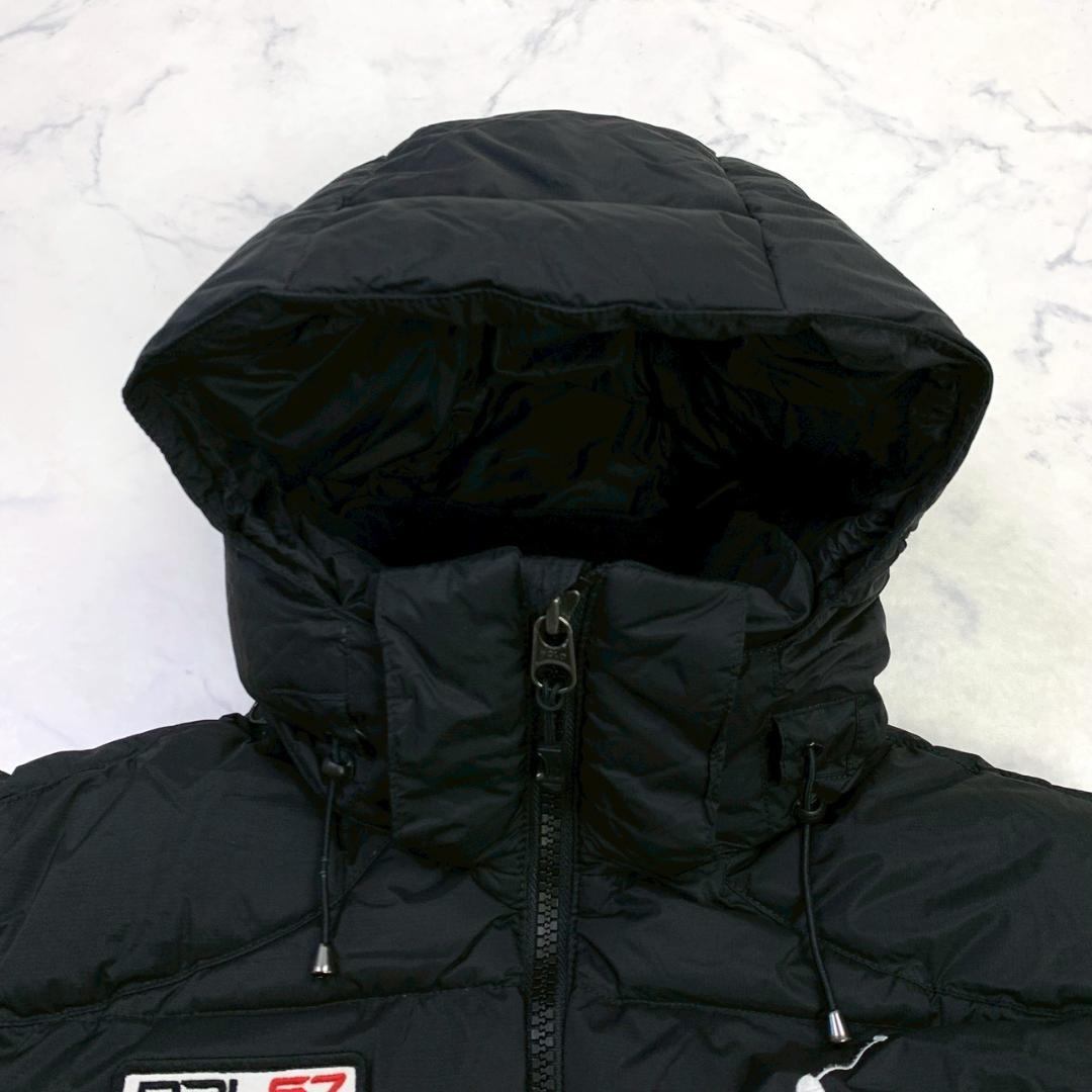 ポロラルフローレン ダウンベスト ビッグポニー 星条旗ワッペン 黒 M　D848