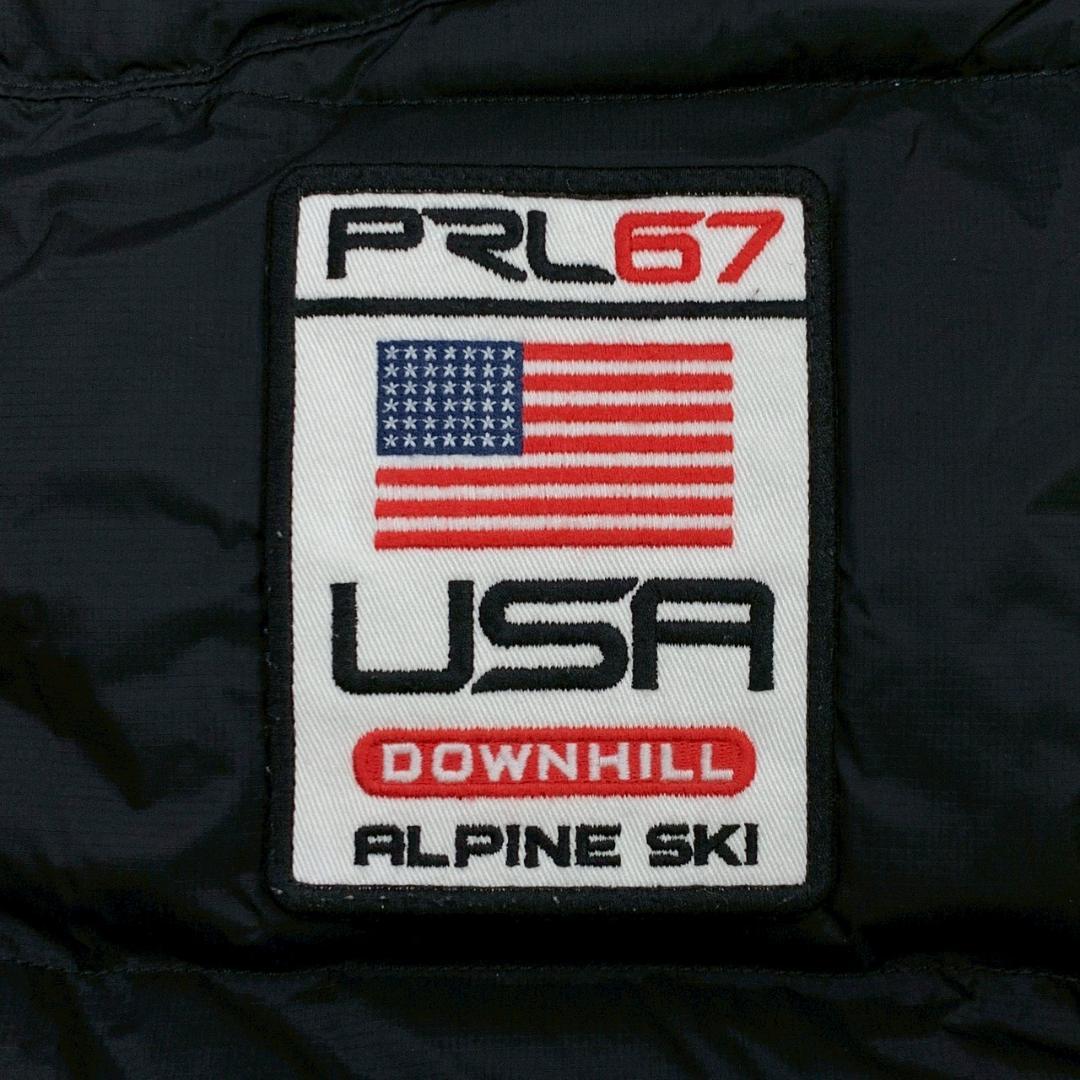 ポロラルフローレン ダウンベスト ビッグポニー 星条旗ワッペン 黒 M　D848