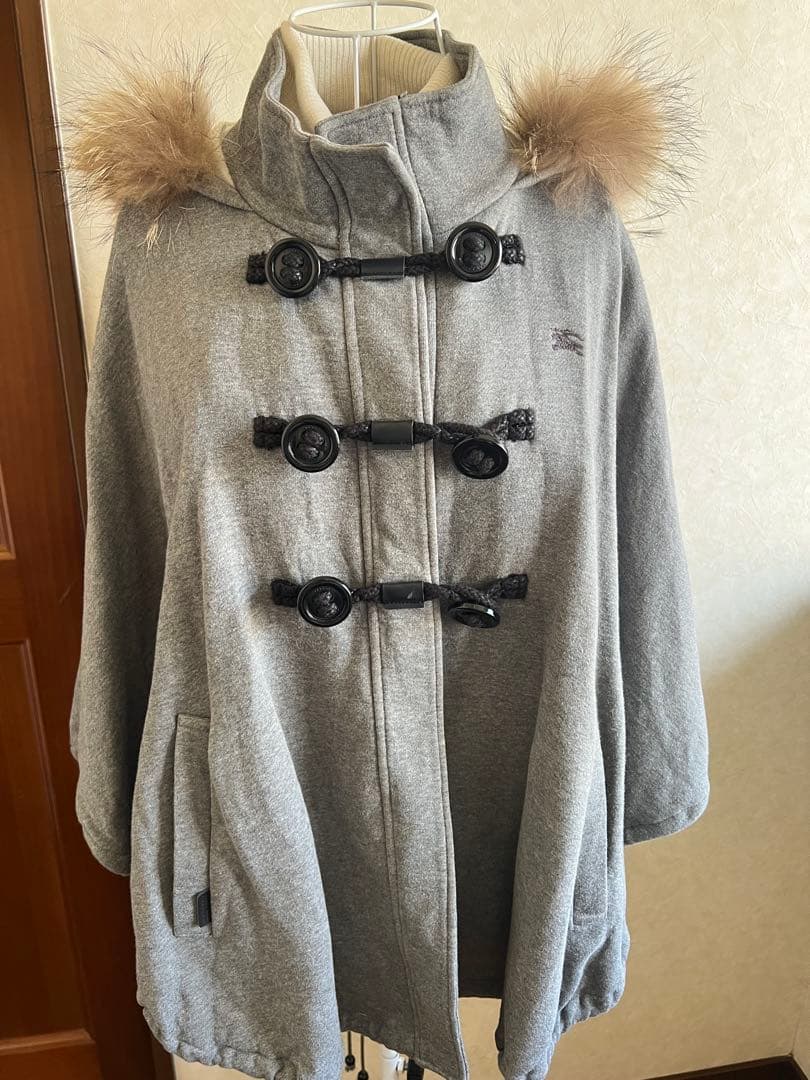 BURBERRY BLUE LABEL グレー ポンチョ 38