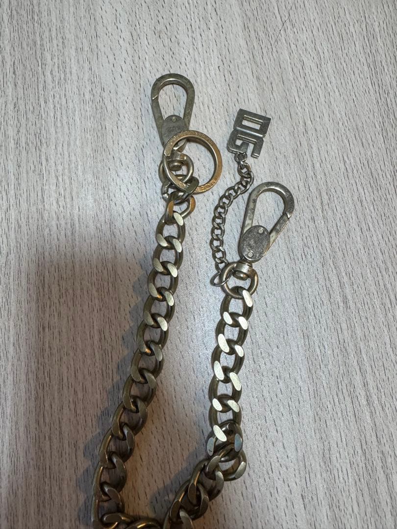 DGロゴ付きシルバーウォレットチェーン