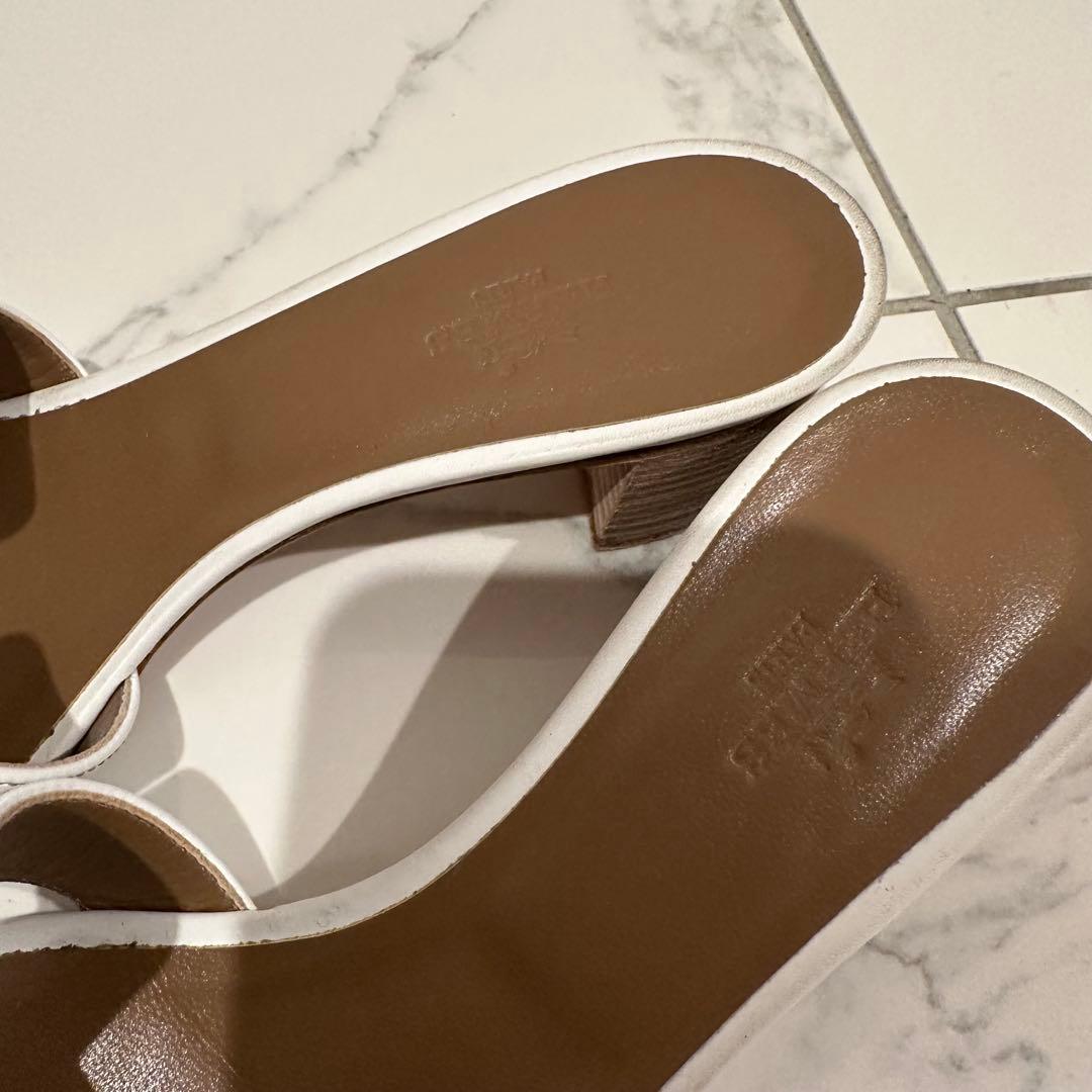 エルメス　オアジス ホワイト 37ハーフ