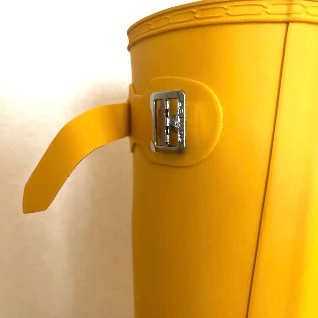 人気カラー HUNTER イエロー ロングブーツ バックル付き