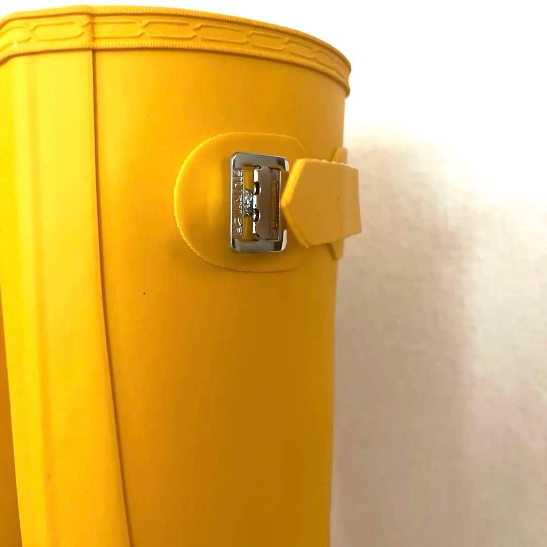 人気カラー HUNTER イエロー ロングブーツ バックル付き