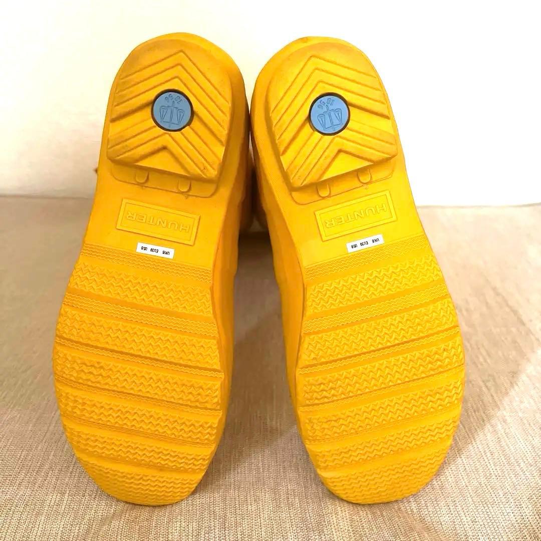 人気カラー HUNTER イエロー ロングブーツ バックル付き