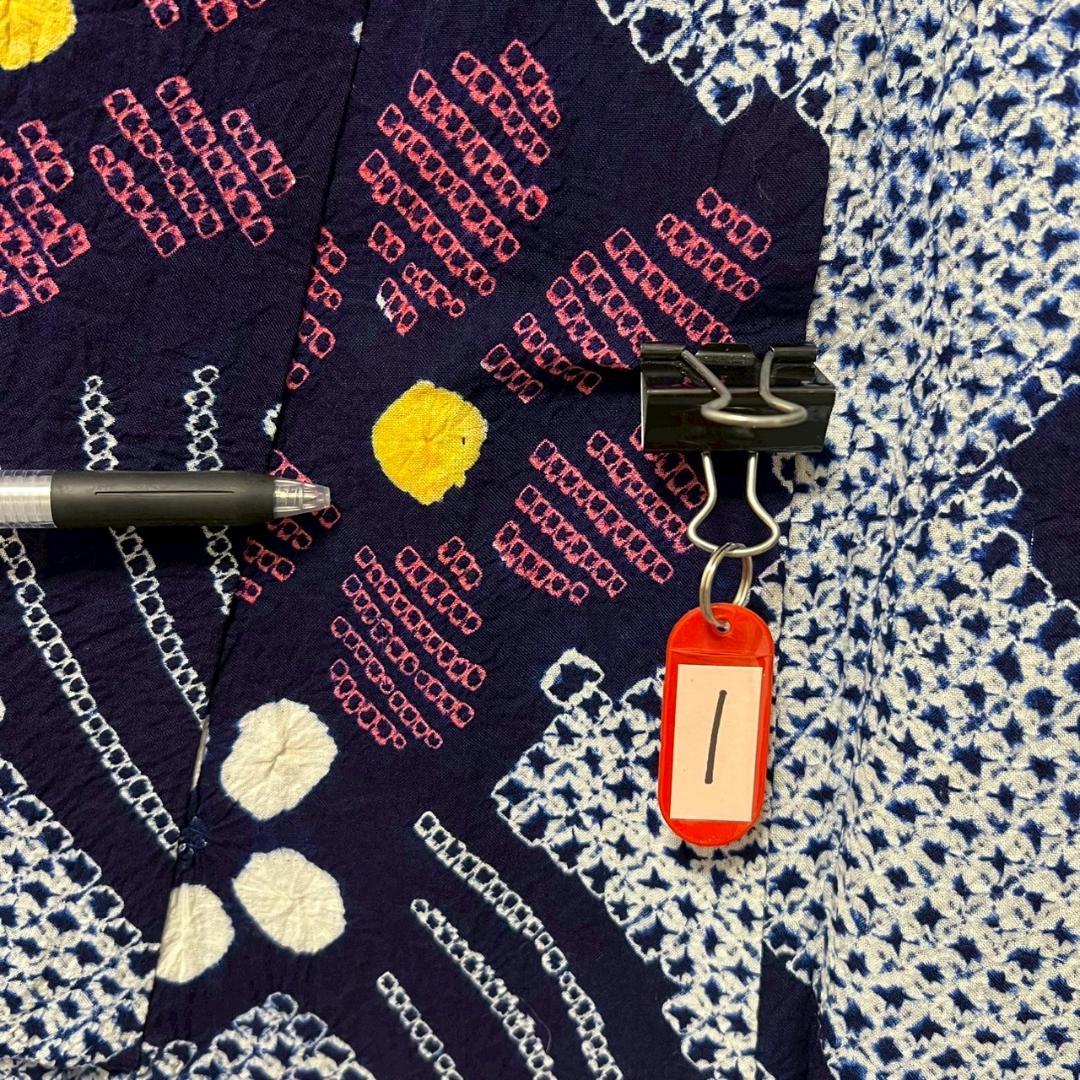 専用 KL3197 有松鳴海絞り 浴衣 身丈156.5cm 夏着物 木綿