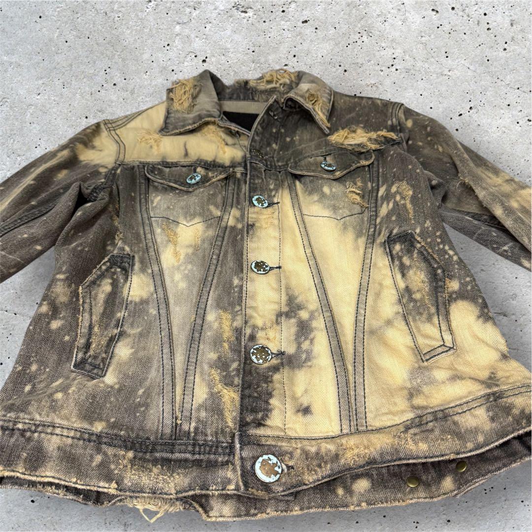 【入手困難】00s Y2K goa ダメージ デニムジャケット 韓国 古着 ゴア