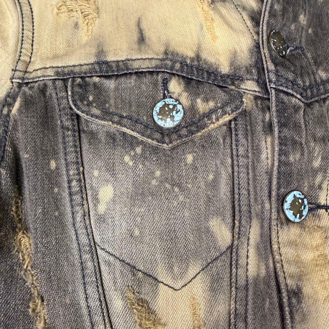 【入手困難】00s Y2K goa ダメージ デニムジャケット 韓国 古着 ゴア