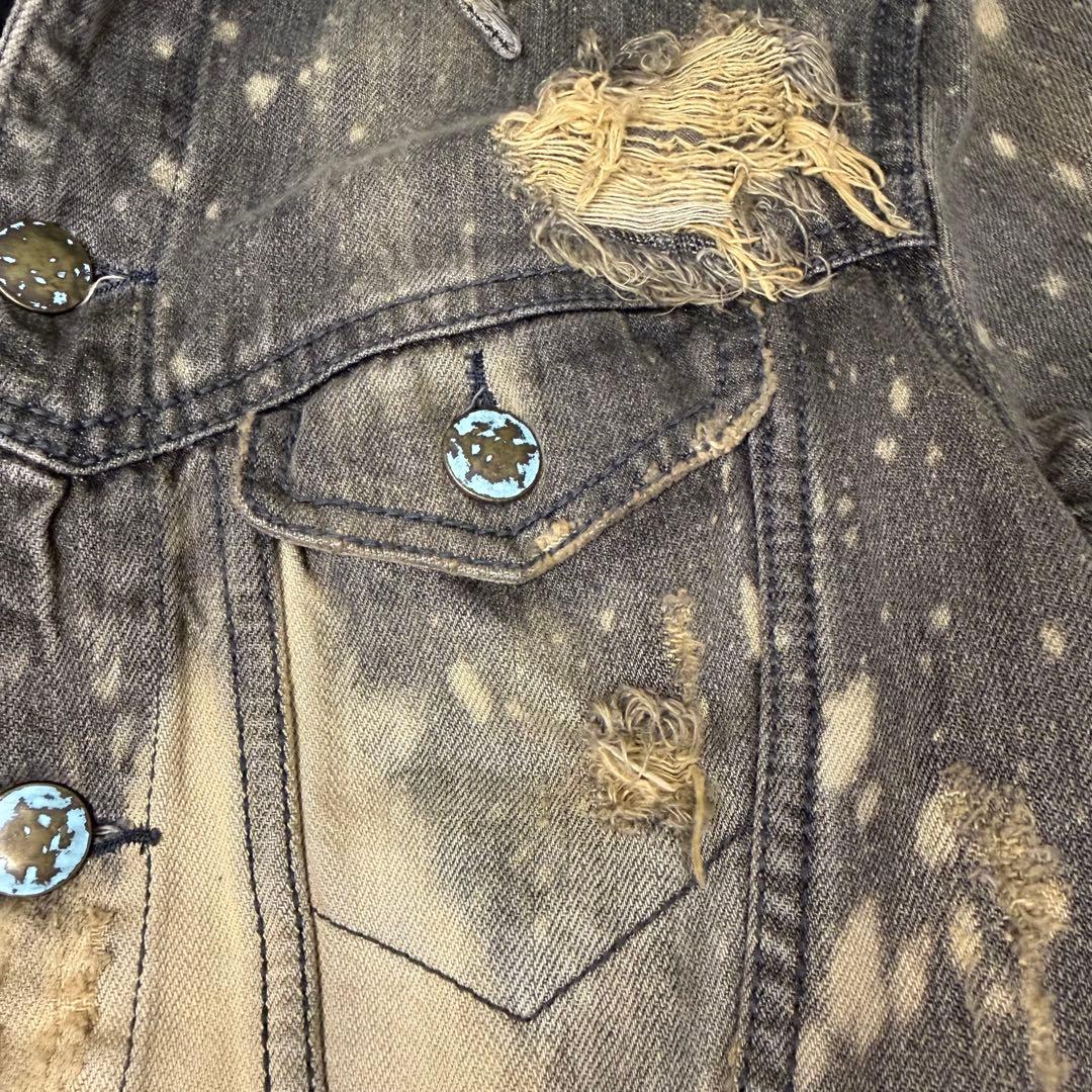 【入手困難】00s Y2K goa ダメージ デニムジャケット 韓国 古着 ゴア
