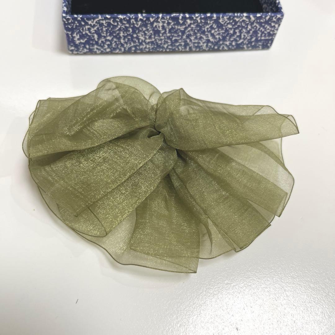 Paloma wool チュールピアス オリーブグリーン チュール リボン