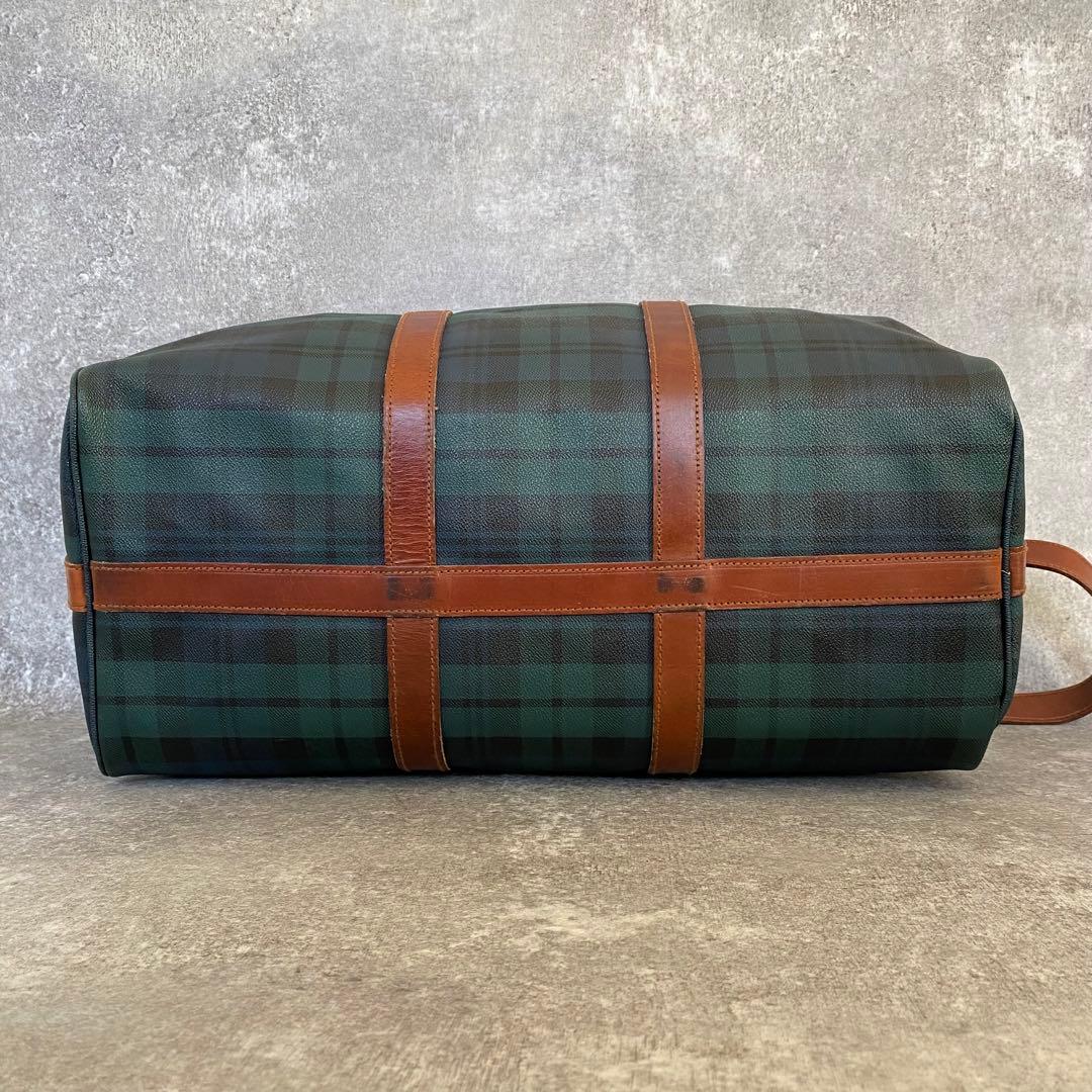 ポロラルフローレン　ボストンバッグ　PVCレザー　ショルダー　チェック柄　旅行