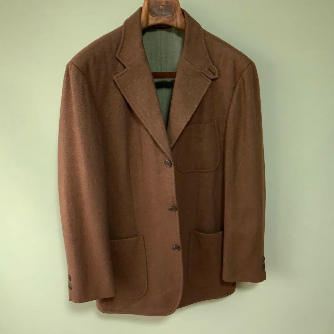 キャメル100%PaulStuartポールスチュアート ハンティングジャケットM