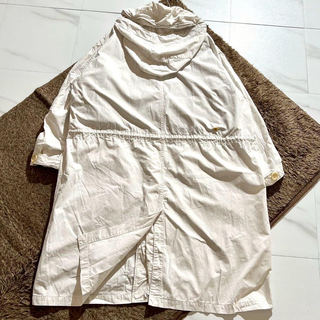 【現行】45R ウェザーの908ダンボカラーコート 4way 刺繍 ロング丈 白