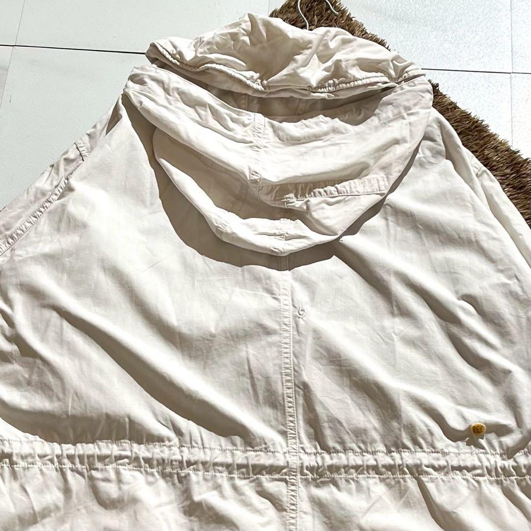 【現行】45R ウェザーの908ダンボカラーコート 4way 刺繍 ロング丈 白