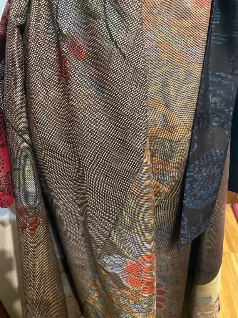 着物リメイク大島紬テントラインワンピース