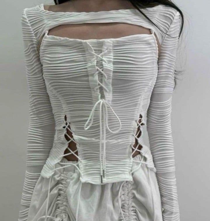 トップス melt the lady lace up layered corset