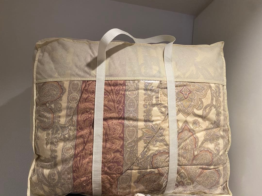 ペイズリー柄 二層式高級羽毛掛け布団 190×210cm ダブル1.7kg