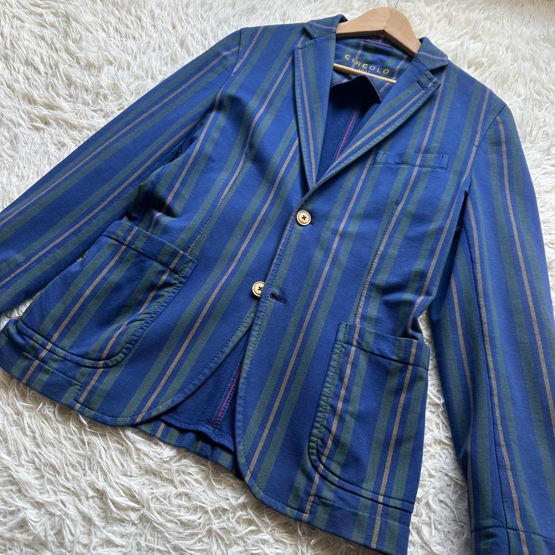 トム様用　チルコロ　CIRCOLO ジャケット　コットン　ストライプ　ブルー