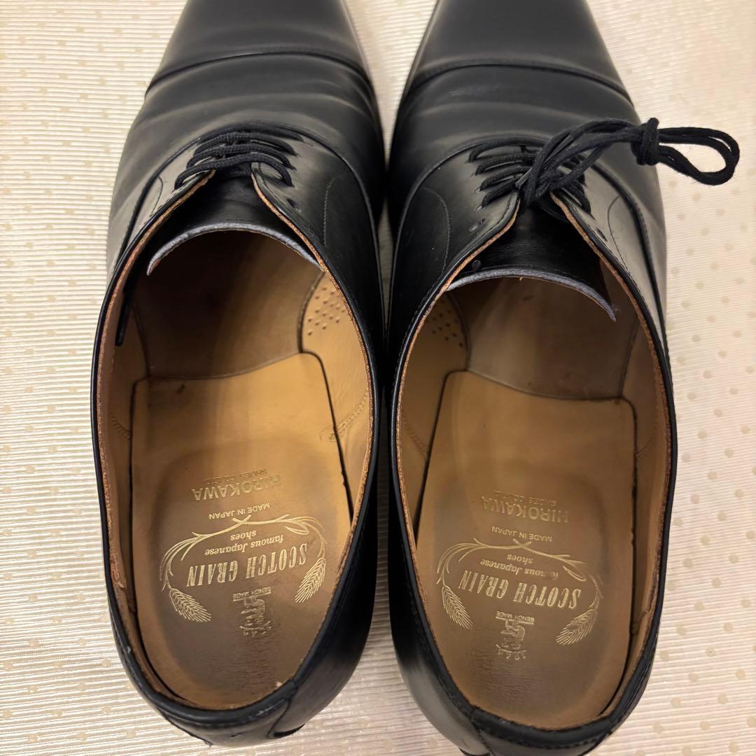 スコッチグレイン HG-9106ストレートチップ 内羽根 黒 25.5