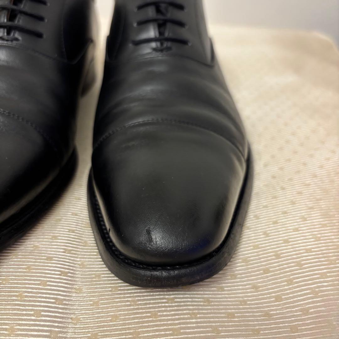 スコッチグレイン HG-9106ストレートチップ 内羽根 黒 25.5