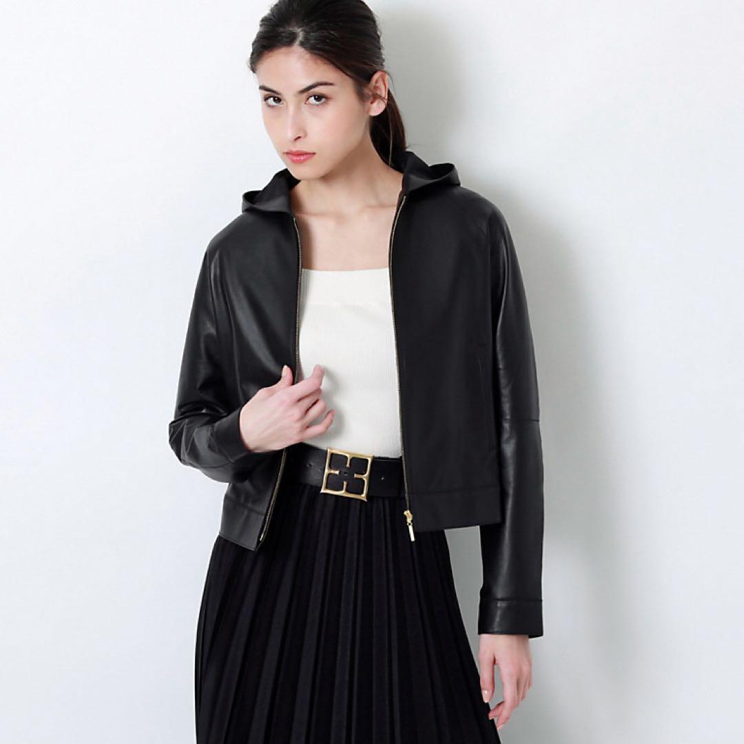 EPORCA ブラックレザーベルト ゴールドバックル