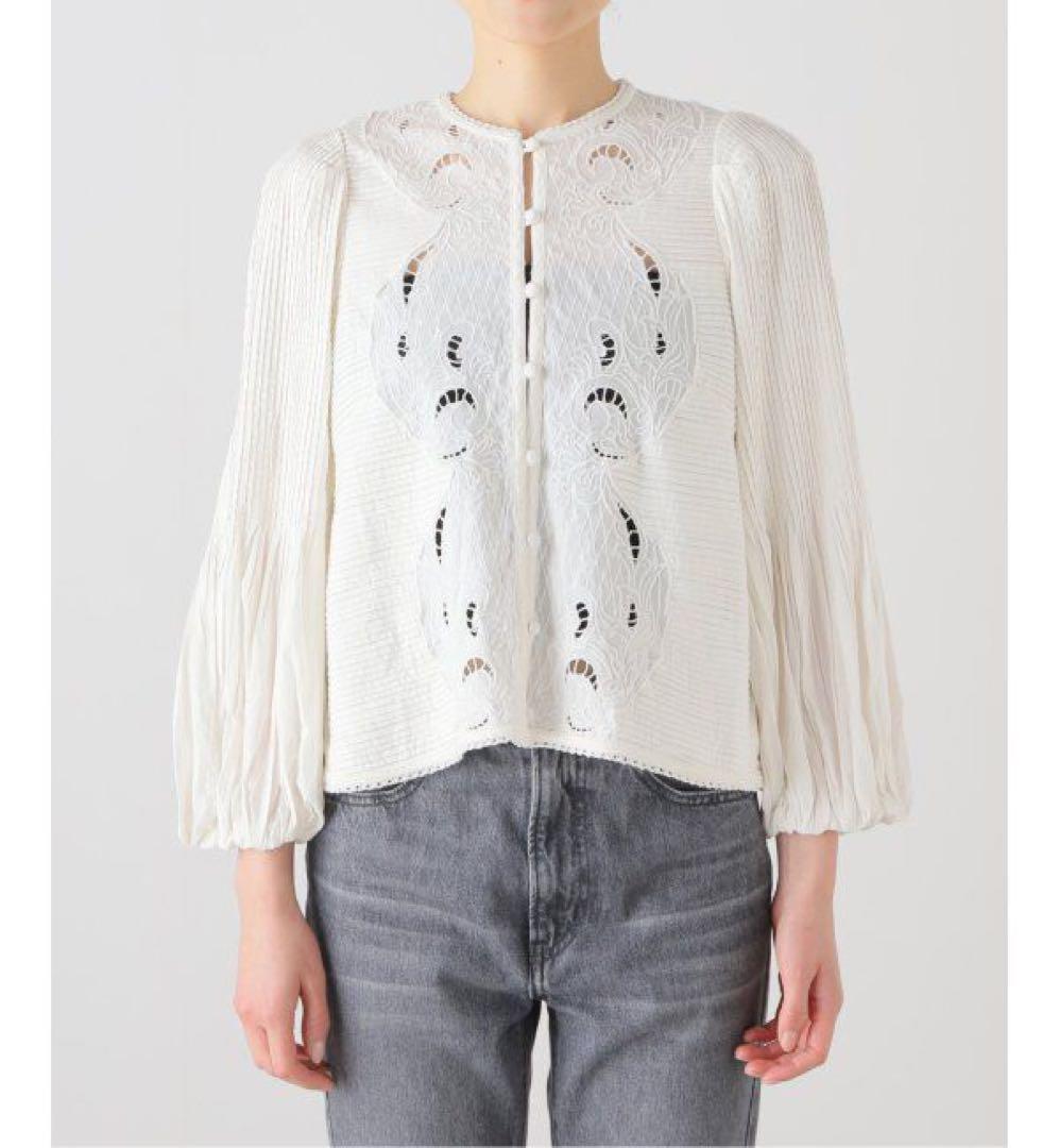 イエナラブークル ピンタック刺繍ブラウス 24SS ホワイト