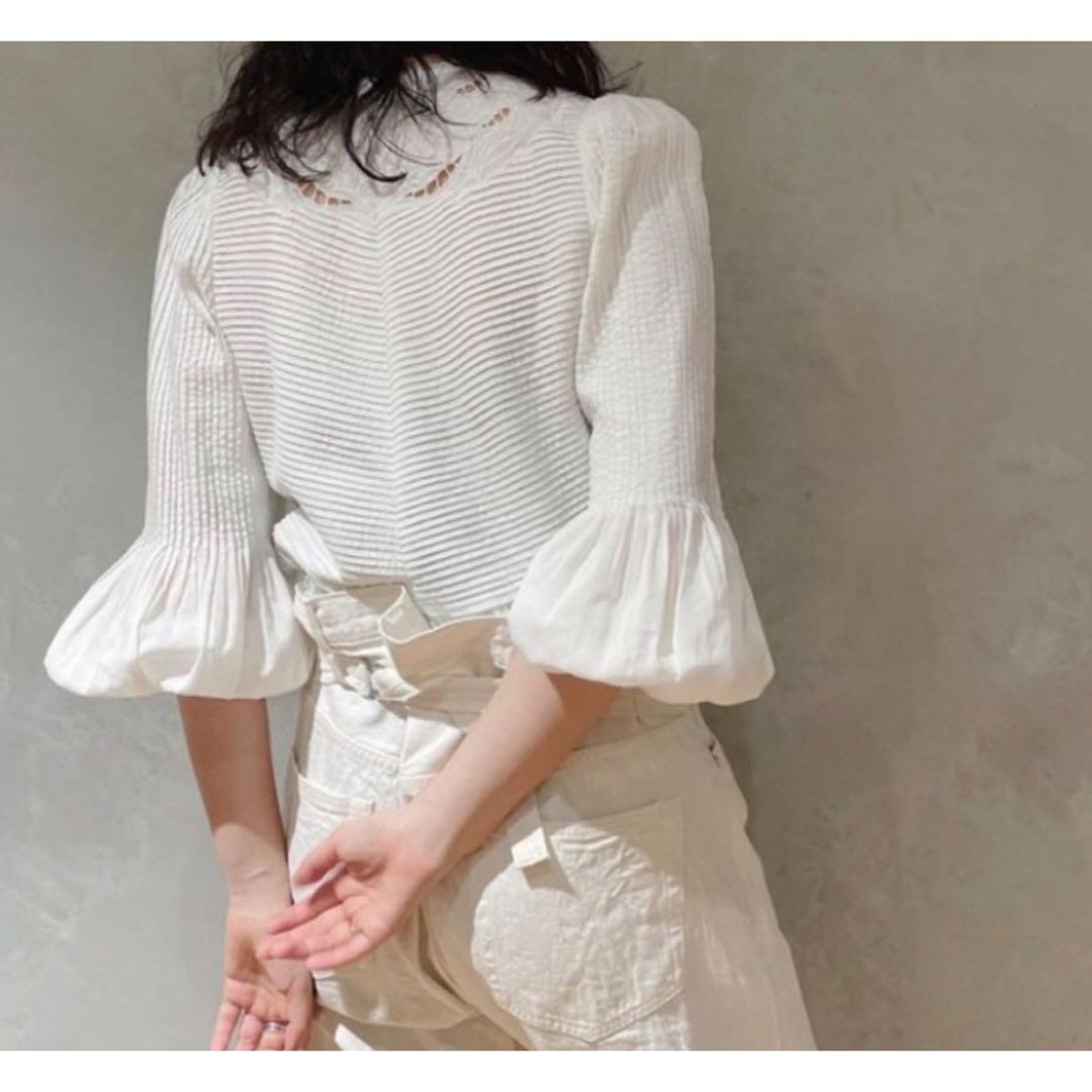 イエナラブークル ピンタック刺繍ブラウス 24SS ホワイト