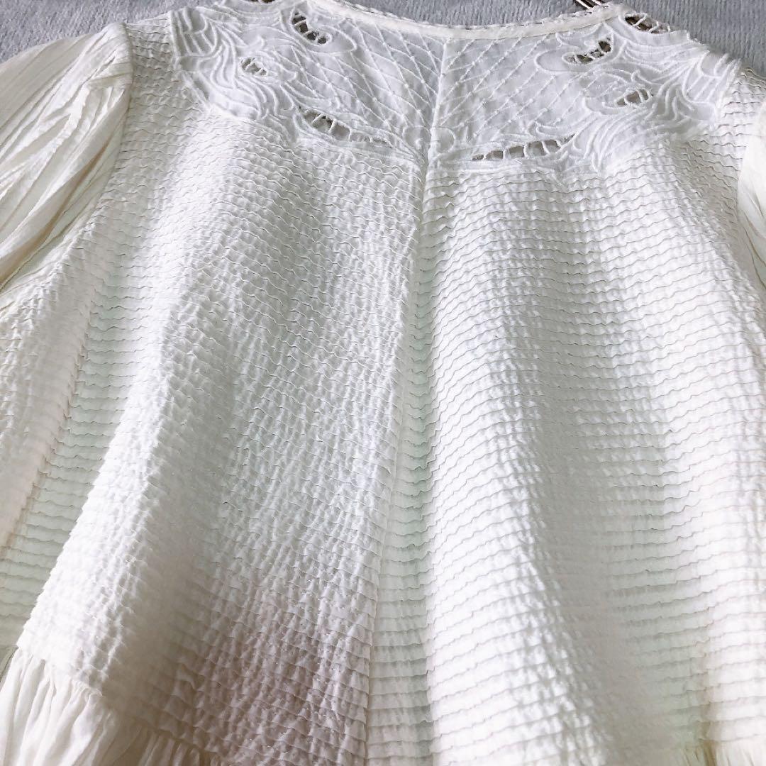 イエナラブークル ピンタック刺繍ブラウス 24SS ホワイト