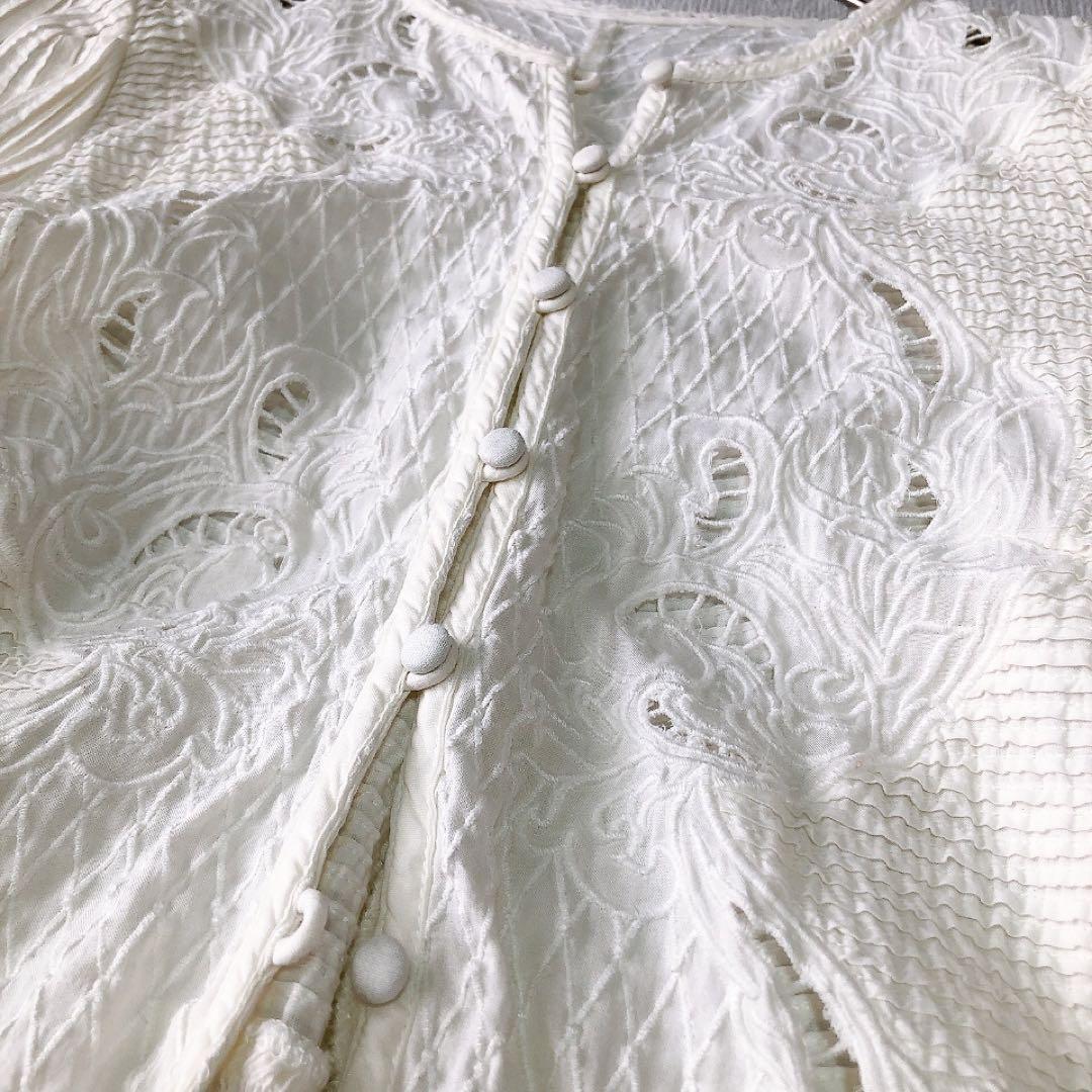 イエナラブークル ピンタック刺繍ブラウス 24SS ホワイト