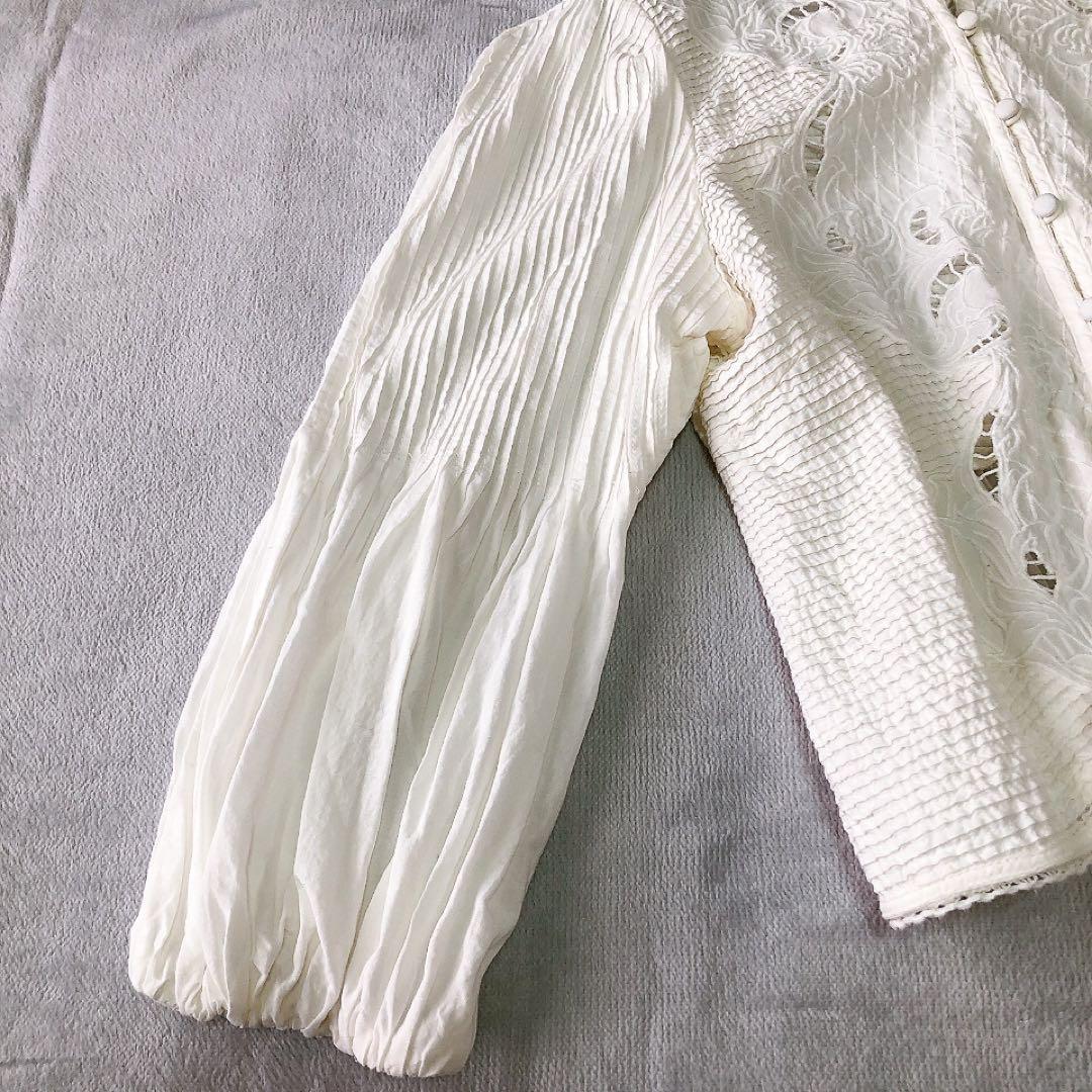 イエナラブークル ピンタック刺繍ブラウス 24SS ホワイト