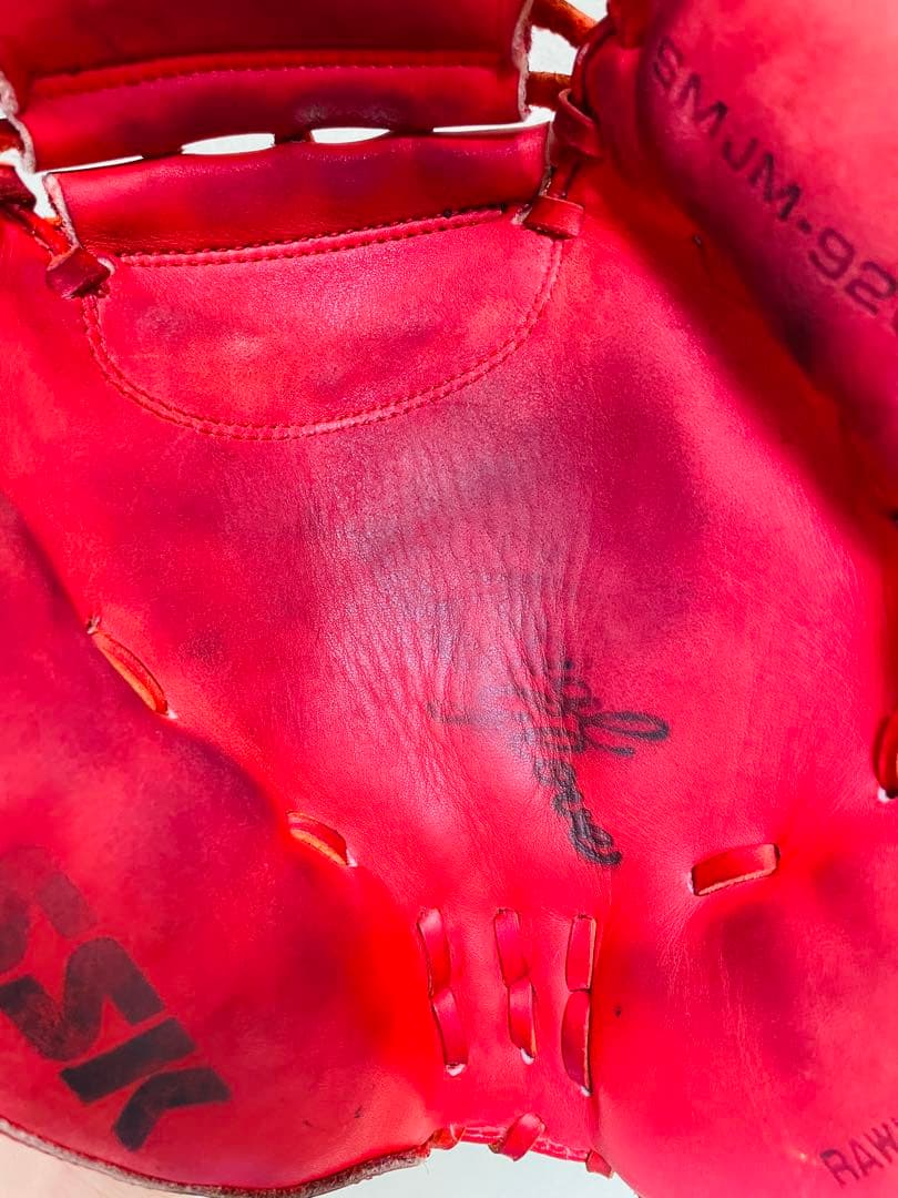 美品✨SSK キャッチャーミット 軟式 右投げ 赤 即戦力 レッド エスエスケー