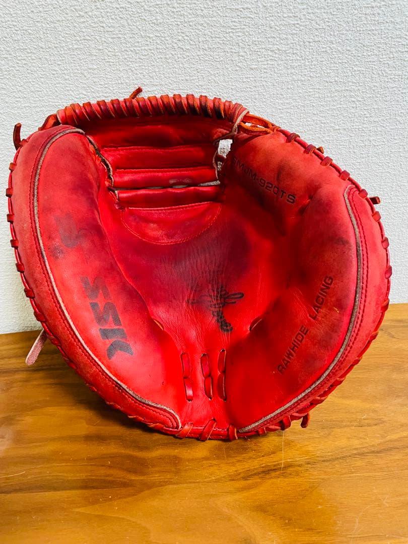 美品✨SSK キャッチャーミット 軟式 右投げ 赤 即戦力 レッド エスエスケー