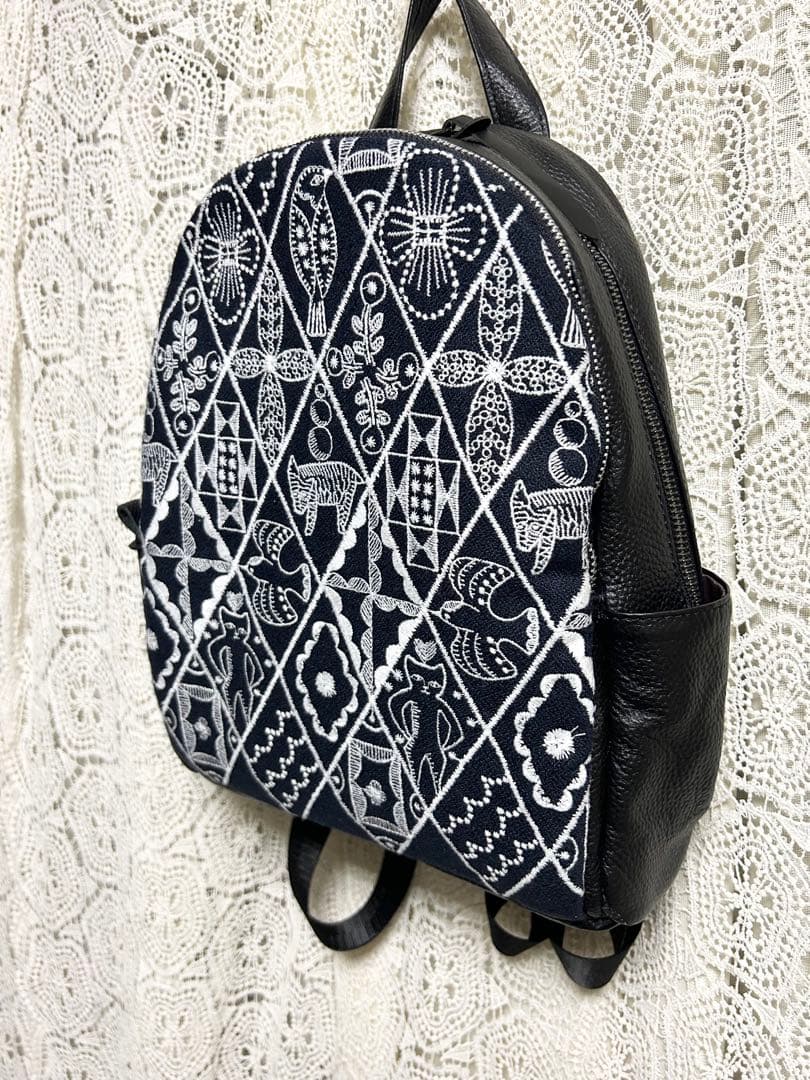 51001A ミナペルホネンハーフハンドメイド本革リュック シンフォニー