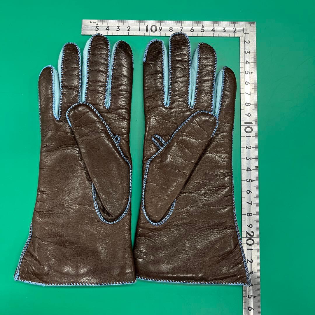 エトロブラウンレザー手袋 Mサイズ