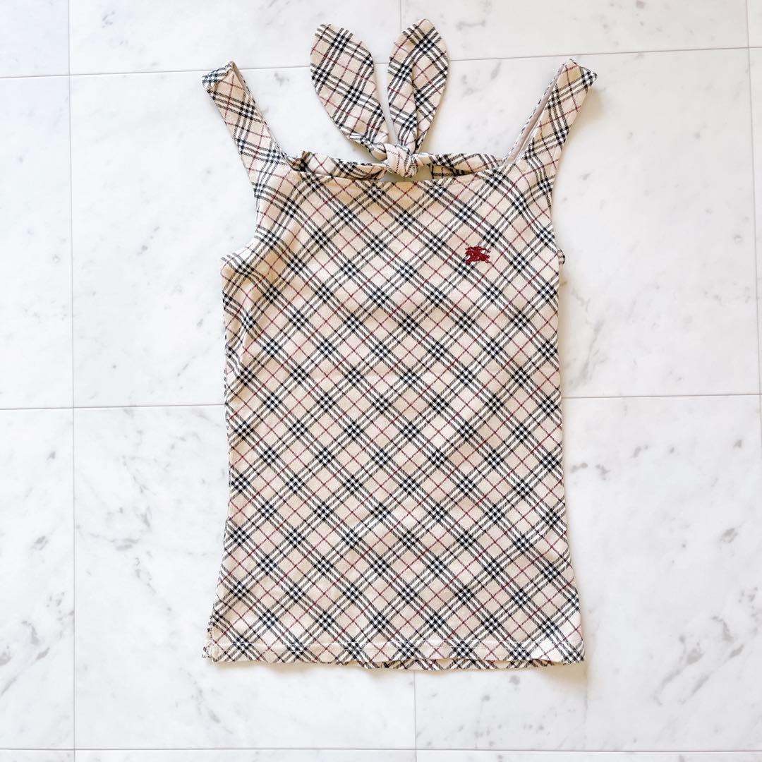 美品★BURBERRY BLUE LABEL バックリボンタンクトップ　チェック